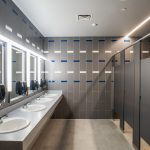 The restrooms at Fargo-Gage Public Schools Event Center were designed by Renaissance Architecture.