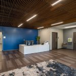 The lobby area at Metro Technology Centers- Wellness and Community Outreach Center was designed by Renaissance Architecture.
